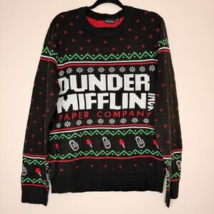 THE OFFICE Dunder Mifflin Paper Company Christmas Party Holiday Ugly Sweater